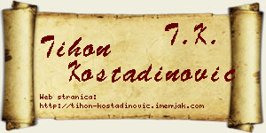 Tihon Kostadinović vizit kartica